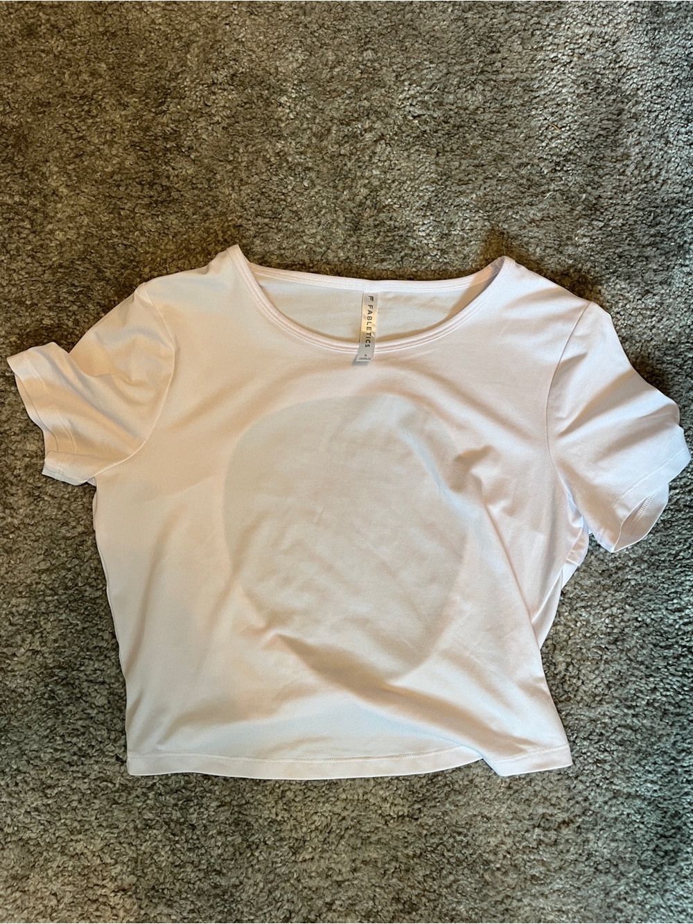 Fabletics White Crop Crewneck Tee